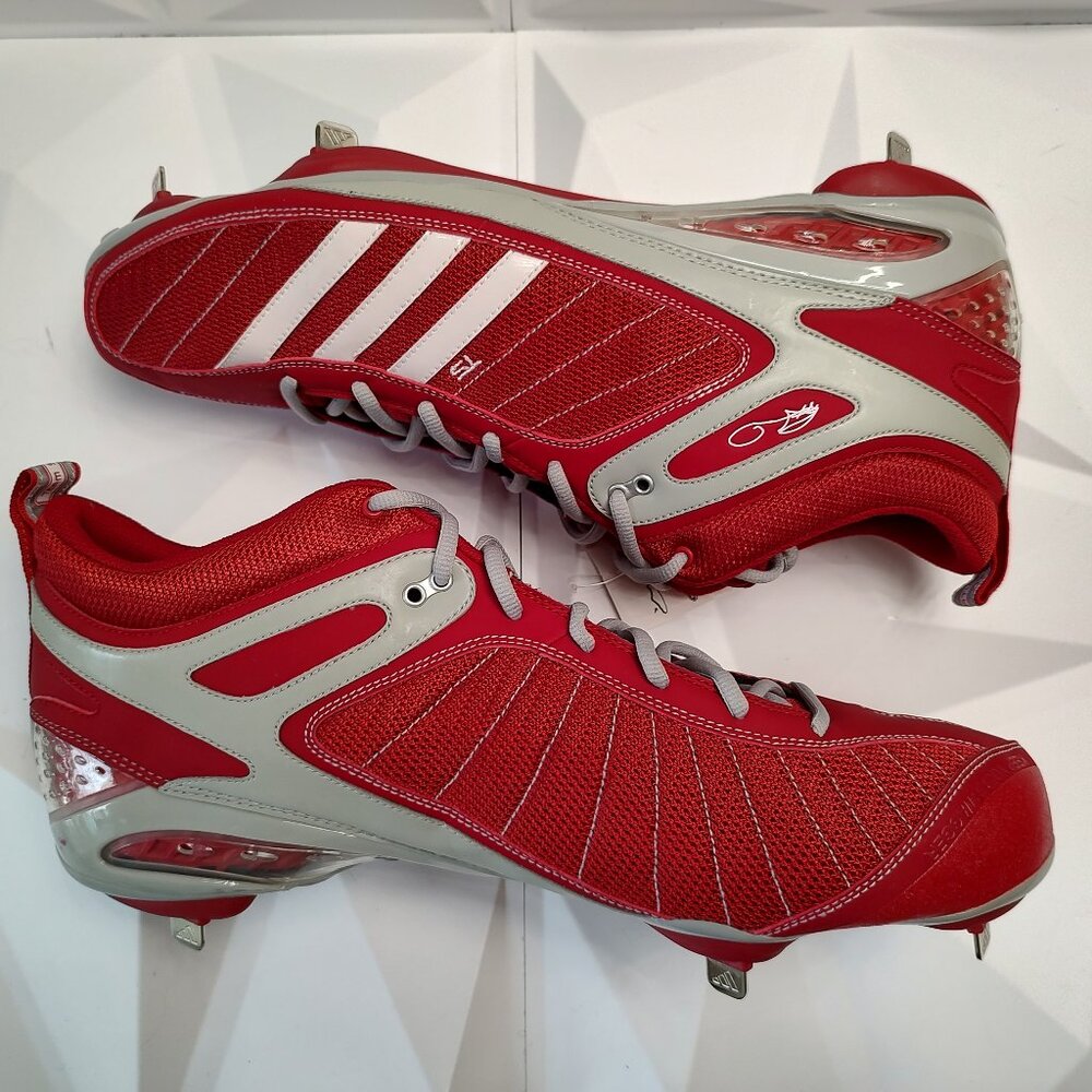 Adidas Mens Baseball Cleat 15 Red Gray AST TR Howard Mid Metal Softball Sport